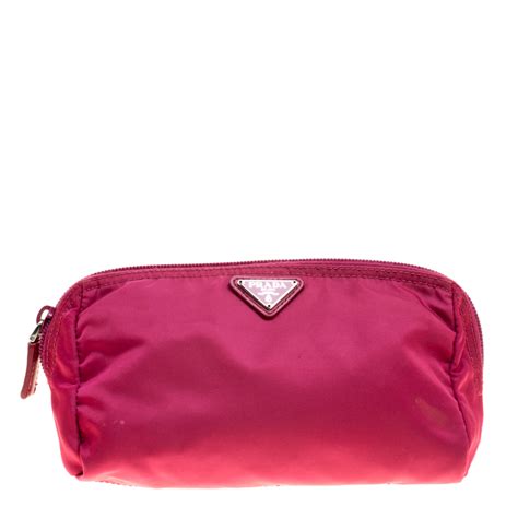 prada make up bag pink|prada nylon pouch bag.